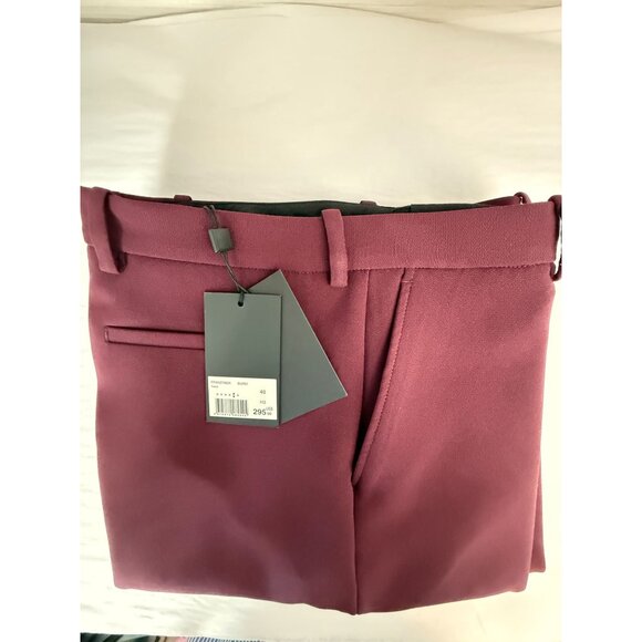 The Kooples Womens Burgundy Tailored Pants Trouser Straight Leg Career - Picture 14 of 16